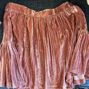 Madewell Velvet Off-Shoulder Skirt in Rust/Rose Color- Size 10